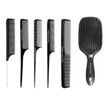 Kit 5 pentes profissionais cabeleireiro E raquete marco boni