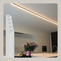 Kit 5 Perfil Led Iluminacao Luminaria Sobrepor Gesso Parede Bivolt Branco