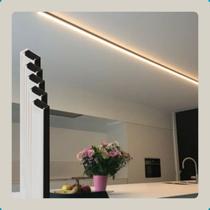 Kit 5 Perfil Led Iluminacao Luminaria Sobrepor Gesso Parede Bivolt Preto Kit 5 Perfil Led Iluminacao Luminaria Sobrepor Gesso Parede Bivolt Preto