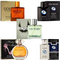 Kit 5 perfumes importados masculinos e femininos - SEA BLUE