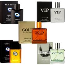 Kit 5 Perfumes Importados Masculinos Sea Blue