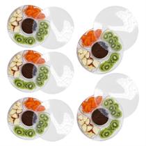 Kit 5 Petisqueira Acrílico Tampa Acetato Petisco Doce Fondue