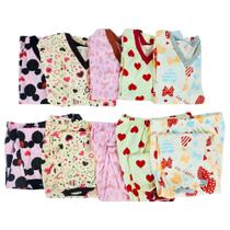 Kit 5 Pijama Menina 100% Algodão Estampado Para Dormir