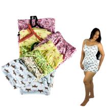 Kit 5 Pijama Short Dool Baby MICRO ESTAMPADO Feminino Roupa De Dormir Linha Noite