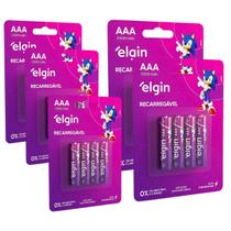 Kit 5 Pilhas Recarregavéis AAA 1000mah 1,2v Blister com 4 unidades - Elgin