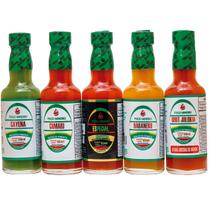 Kit 5 Pimenta Molho 60ml Cayena Cumari Habanero Bhut Jolokia