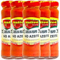 Kit 5 Pimentas Carolina Reaper Macerada Azeite 100ml Nativa
