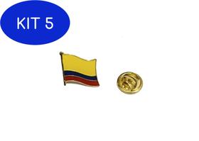 Kit 5 Pin da bandeira da colômbia - Mundo Das Bandeiras