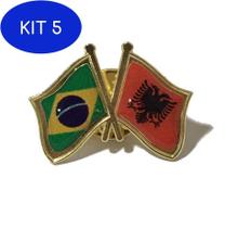 Kit 5 Pin Da Bandeira Do Brasil X Albânia