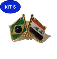 Kit 5 Pin Da Bandeira Do Brasil X Iraque - Mundo Das Bandeiras