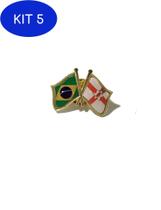 Kit 5 Pin Da Bandeira Do Brasil X Irlanda Do Norte