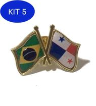 Kit 5 Pin Da Bandeira Do Brasil X Panamá - Mundo Das Bandeiras
