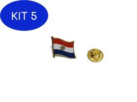 Kit 5 Pin da bandeira do Paraguai