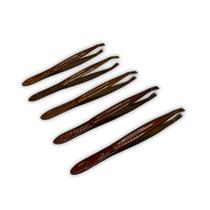 Kit 5 Pinças Profissionais Bronze NZX Para Alongamento de Cílios e Design de Sobrancelhas, Precisão e Durabilidade