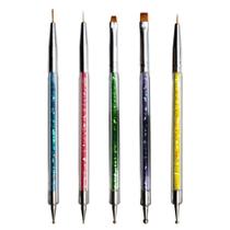 Kit 5 Pincéis E Boleadores Unha Decoração Nail Art Manicure Kit 5 Pincéis E Boleadores Unha Decoração Nail Art Manicure