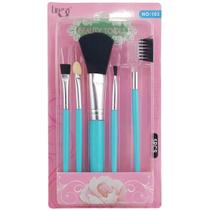 Kit 5 Pincéis Pincel de Maquiagem Blush Sobrancelha Esfumar