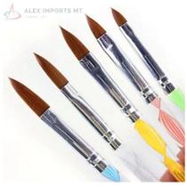 Kit 5 Pinceis Porcelana Unha Gel Fibra Acrygel Acrilica Bom Kit 5 Pinceis Porcelana Unha Gel Fibra Acrygel Acrilica Bom