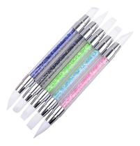 Kit 5 Pincéis Silicone Decoração Unhas Profissional Nail Art