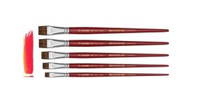 Kit 5 pincel chato reto 421 artista orelha de boi 12-20 condor