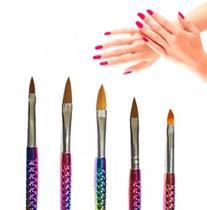 Kit 5 Pincel Sereia P/ Nailart Decoracao Unhas Gel Fibra Porcelana Kit 5 Pincel Sereia P/ Nailart Decoracao Unhas Gel Fibra Porcelana