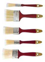 Kit 5 Pincel Trincha Branca Pintura Tinta Verniz Madeira Pro Kit 5 Pincel Trincha Branca Pintura Tinta Verniz Madeira Pro