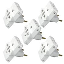 Kit 5 pino adaptador tipo t 10a branco universal
