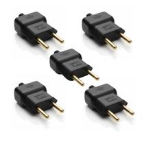 Kit 5 Pinos Plug Macho para Tomada 2P 10A 250V Preto Ilumi Kit 5 Pinos Plug Macho para Tomada 2P 10A 250V Preto Ilumi
