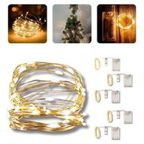 Kit 5 Pisca Pisca Fio de Fada 50 LEDs 5 Metros Decoração Natalina Luzes de Natal