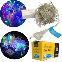 Kit 5 Pisca Pisca Natal 100 LEDs Decoração 9 Metros 8 Funções 127V Colorido