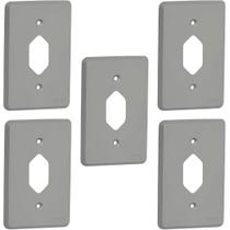 Kit 5 Placa 4x2 1 Posto Padrão Brasil Cinza Pial 54396