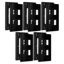 Kit 5 Placa 4x2 2 Postos c/ Suporte Preto Infiniti MarGirius