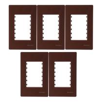 Kit 5 Placa 4x2 3 Posto c/ Suporte Marrom Infiniti MarGirius Kit 5 Placa 4x2 3 Posto c/ Suporte Marrom Infiniti MarGirius