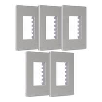 Kit 5 Placa 4x2 3 Postos com Suporte Gris Infiniti Margirius