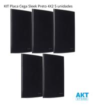 Kit 5 Placa 4x2 Cega Ebony Sleek