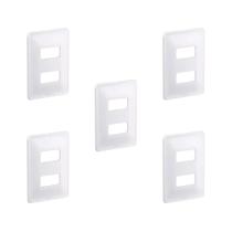 Kit 5 Placa 4X2 P/ 2 Mód Branco C Suporte Zeffia Pial 680182