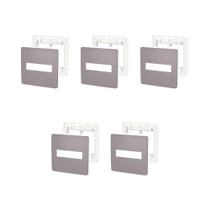 Kit 5 Placa 4X4 2 Módu Axis Grey Orion Schneider S730201224