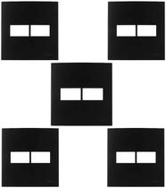 Kit 5 placa 4x4 2 postos c/ suporte ebony clean margirius