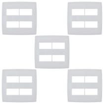 Kit 5 Placa 4x4 4 Módulo Distanciados PialPlus Branco Kit 5 Placa 4x4 4 Módulo Distanciados PialPlus Branco