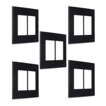 Kit 5 placa 4x4 6 postos c/ suporte ebony clean margirius