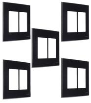 Kit 5 placa 4x4 6 postos c/ suporte ebony clean margirius Kit 5 placa 4x4 6 postos c/ suporte ebony clean margirius