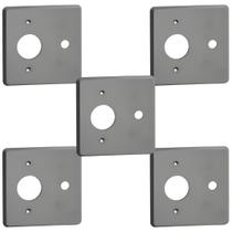 Kit 5 Placa 4x4 Cinza 1 Posto Redondo + Saída De Fio Pial Kit 5 Placa 4x4 Cinza 1 Posto Redondo + Saída De Fio Pial