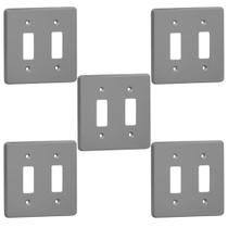 Kit 5 Placa 4x4 Cinza 2 Teclas Separadas Pial 8511