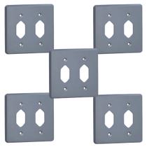 Kit 5 Placa 4x4 Cinza Pial 54391 2 Tomadas Pb Silentoque Kit 5 Placa 4x4 Cinza Pial 54391 2 Tomadas Pb Silentoque