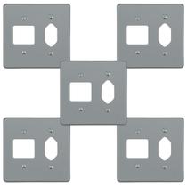 Kit 5 Placa 4x4 Cinza Pial 54392 Tomada + 2 Interruptor