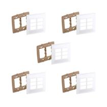 Kit 5 Placa 4X4 P/ 6 Mód Branco Zeffia C Suporte Pial 680177 Kit 5 Placa 4X4 P/ 6 Mód Branco Zeffia C Suporte Pial 680177