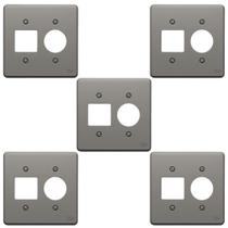 Kit 5 Placa 4x4 Posto Tomada + 2 Interruptor Legrand 8525 Kit 5 Placa 4x4 Posto Tomada + 2 Interruptor Legrand 8525