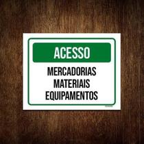 Kit 5 Placa Acesso Mercadorias Materiais Equipamentos Kit 5 Placa Acesso Mercadorias Materiais Equipamentos