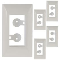 Kit 5 Placa Aria 1 Posto Branco Tramontina Design Moderno