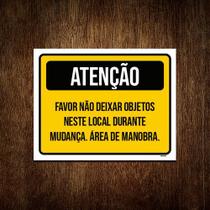 Kit 5 Placa Atenção Não Deixa Objetos Neste Local Mudança