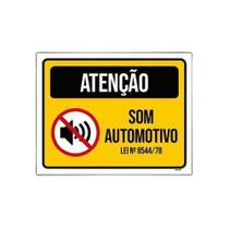 Kit 5 Placa Atenção Som Automotivo Lei Amarela